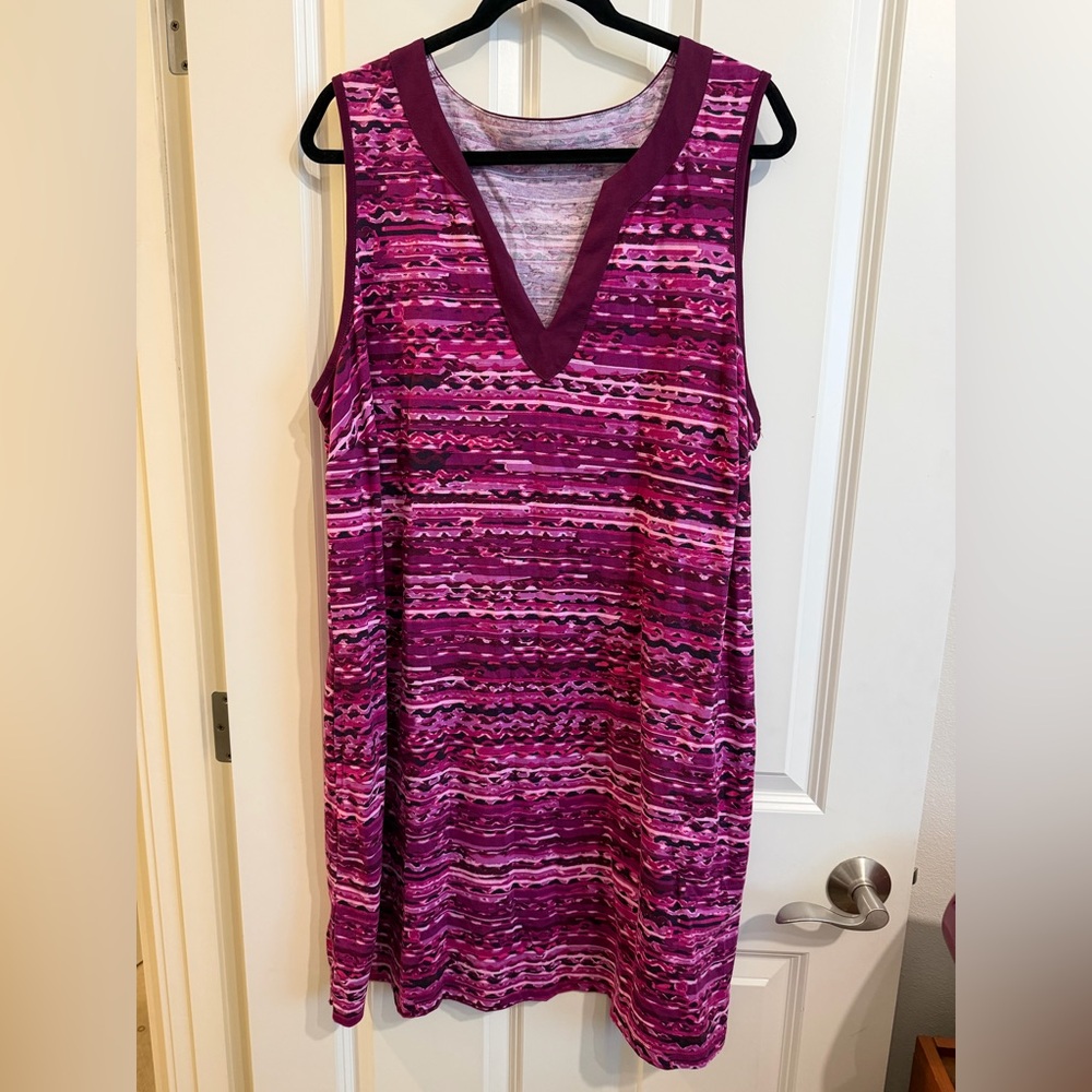Lands End pink and purple tank dress.